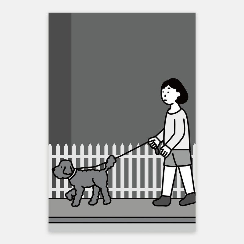 pieces of everyday life | illustration post card 04 - 卡片/明信片 - 紙 灰色