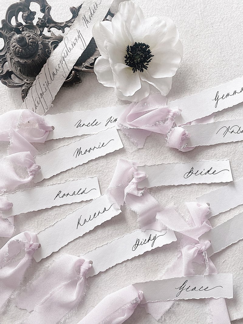 BE ONE LETTER - HANDMADE WEDDING GUEST CARD(10 PIECES PER SET) - Cards & Postcards - Paper Pink