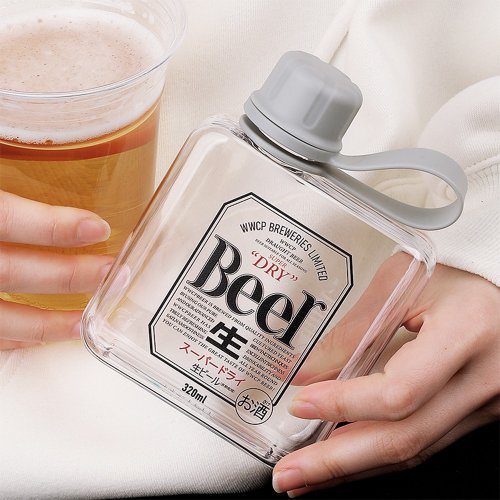 卜A杯 boeibei 日式啤酒 隨行杯320ml 方形透明扁平水杯