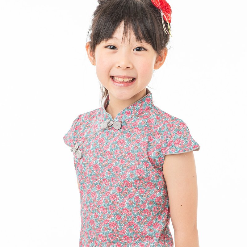 Children's cheongsam ancient style four seasons clear words - กี่เพ้า - ผ้าฝ้าย/ผ้าลินิน 