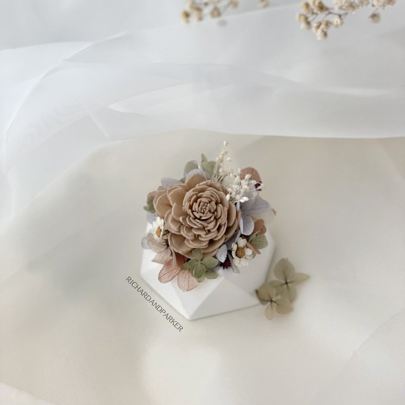 【Sola Rose】Dry flower table flower Morandi color - ช่อดอกไม้แห้ง - พืช/ดอกไม้ ขาว