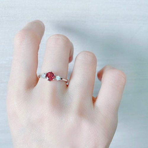 Rose Red - Magnesium Stone Sterling Silver Ring - Adjustable - January  Birthstone GARNET