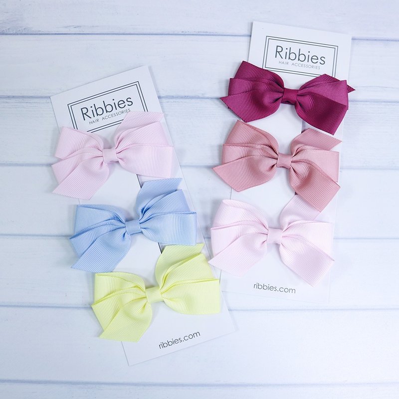 British Ribbies classic middle bow 3 into the group-rose pink series - Hair Accessories - Polyester 