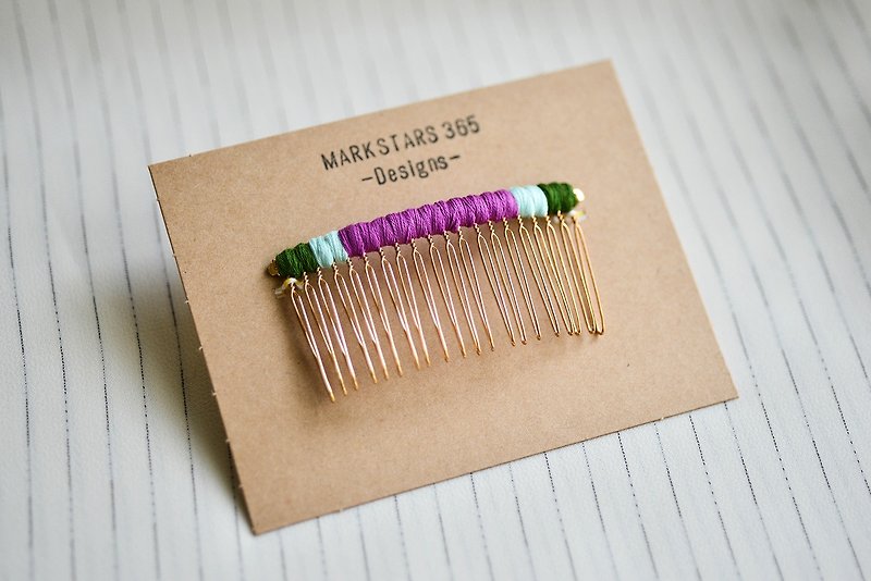 Contrast woven hair fork / hairpin / hair comb - zero 捌 - Hair Accessories - Other Metals Multicolor