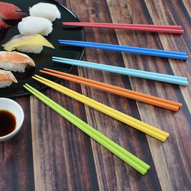 [Limited time activities] 6 pairs of SPS high temperature 240 degree environmental protection chopsticks rainbow color two into 590 yuan - ตะเกียบ - วัสดุอื่นๆ หลากหลายสี