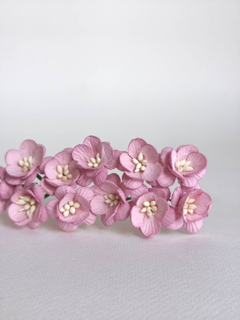 Paper flower, 50 pieces, size 2.5 cm. Cherry blossom, Sakura dusty pink color. - 木工/竹藝/紙雕 - 紙 粉紅色