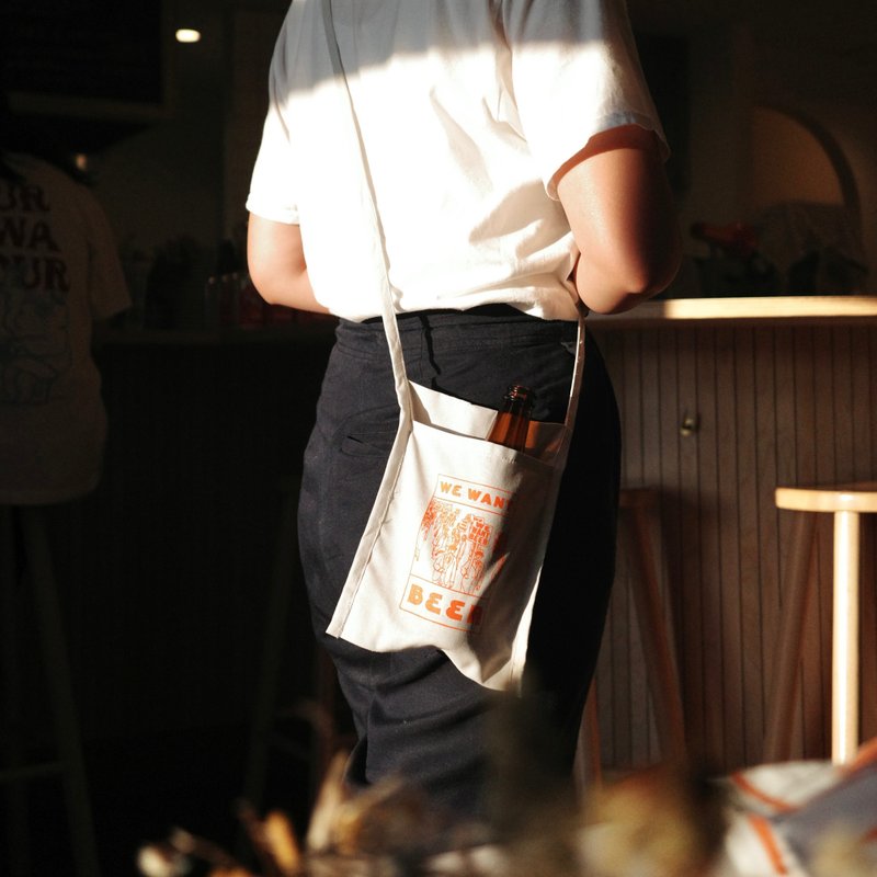 WE WANT BEER Sakosh BLACK - Messenger Bags & Sling Bags - Cotton & Hemp Gray