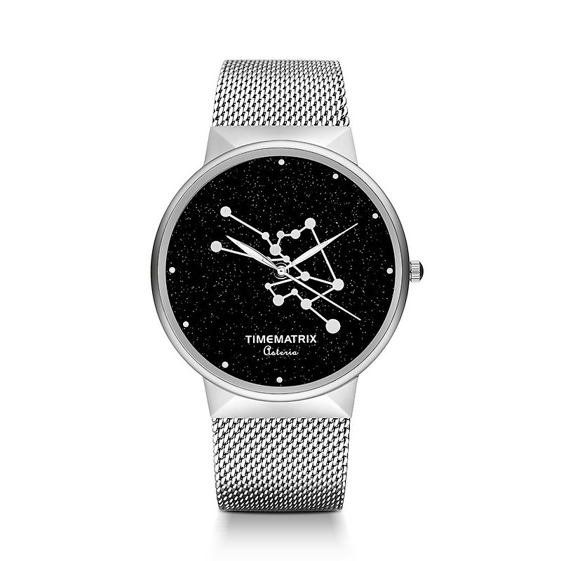 [Danish Star Gemstone] Taurus Time Matrix Constellation Creative Fashion Men's and Women's Quartz Watch - Women's Watches - Stainless Steel Silver