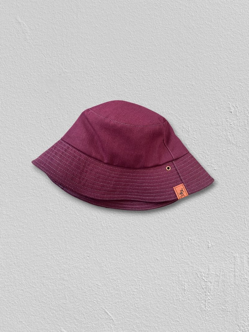 Handmade bucket hat - หมวก - ผ้าฝ้าย/ผ้าลินิน สีม่วง