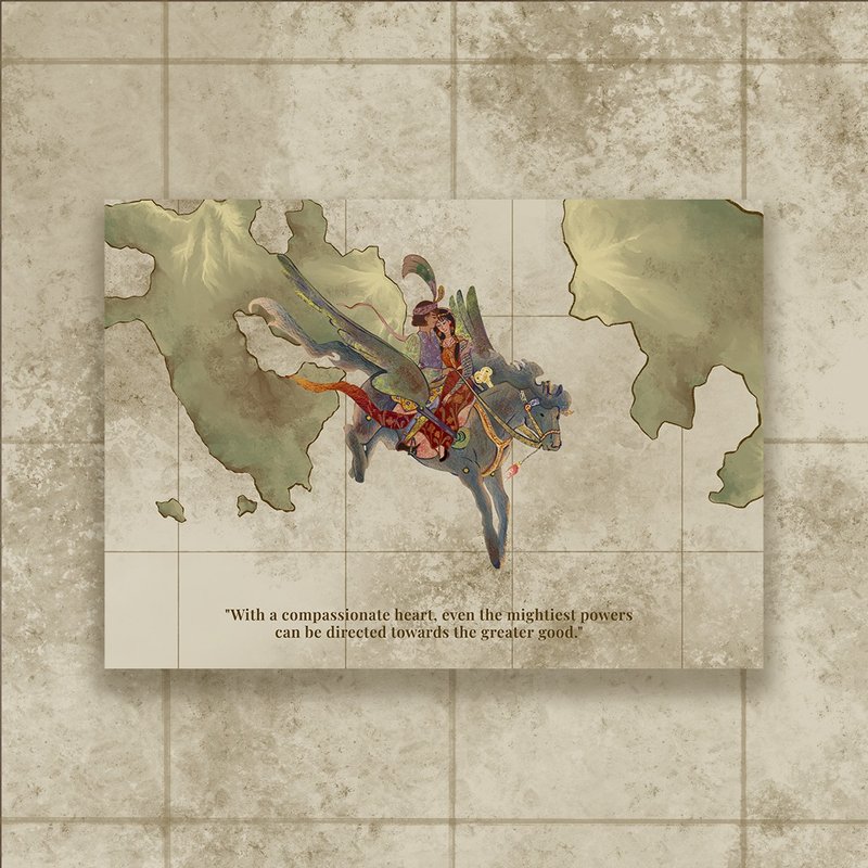 Ebony Horse Post Card - 卡片/明信片 - 紙 卡其色