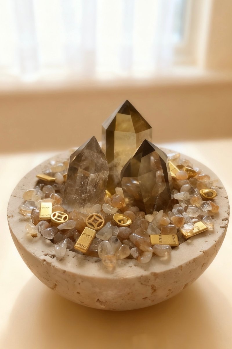 黃水晶財富聚寶盆 - 裝飾/擺設  - 水晶 黃色