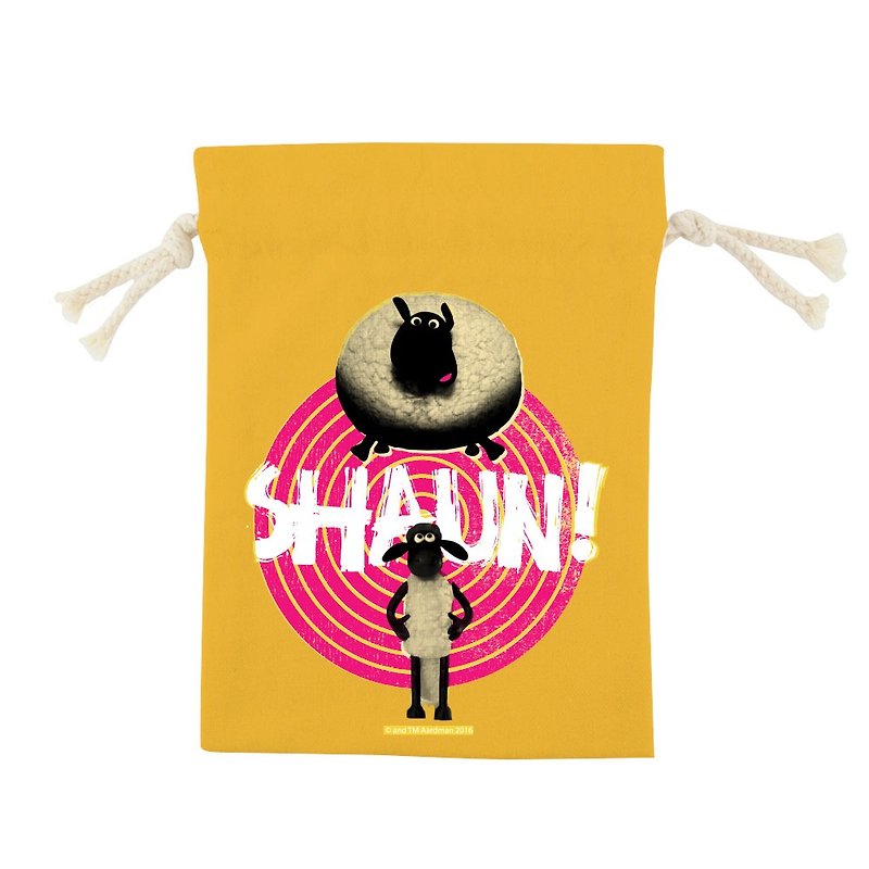 笑笑羊(Shaun The Sheep)授權 -彩色束口袋-【黑膠唱盤(黃)】,CB6AI01 - 其他 - 棉．麻 紅色