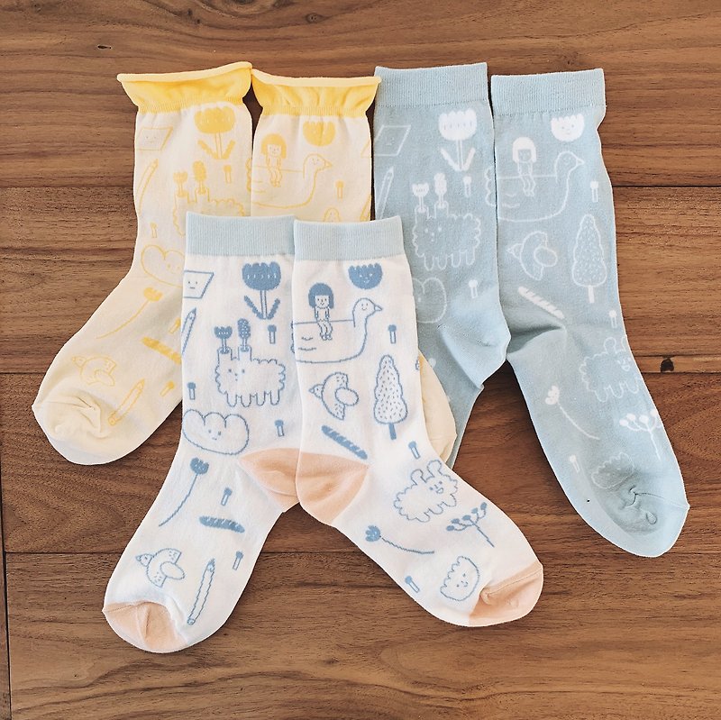 Daydream Socks - Choose 2 or 3 pairs - ถุงเท้า - ผ้าฝ้าย/ผ้าลินิน หลากหลายสี
