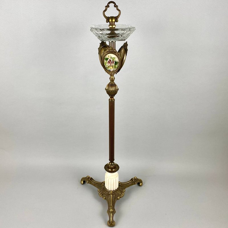 ที่เขี่ยบุหรี่วินเทจสีบรอนซ์พร้อมหินอ่อนเซรามิกและคริสตัลจากฝรั่งเศส 1960 - เฟอร์นิเจอร์อื่น ๆ - โลหะ หลากหลายสี