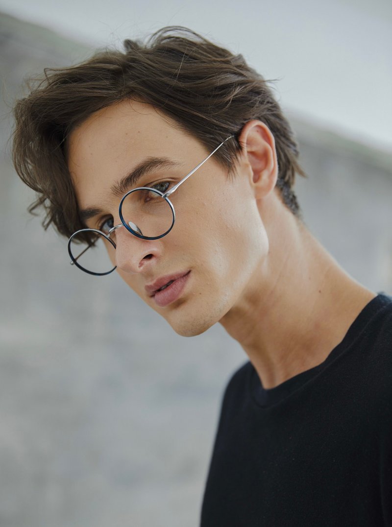 Handcrafted Eyewear Round frame - Mario Moon - 眼鏡/眼鏡框 - 其他材質 灰色