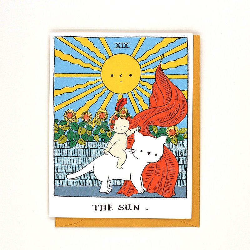 Tarot Greeting Card - THE SUN - Cards & Postcards - Paper Yellow