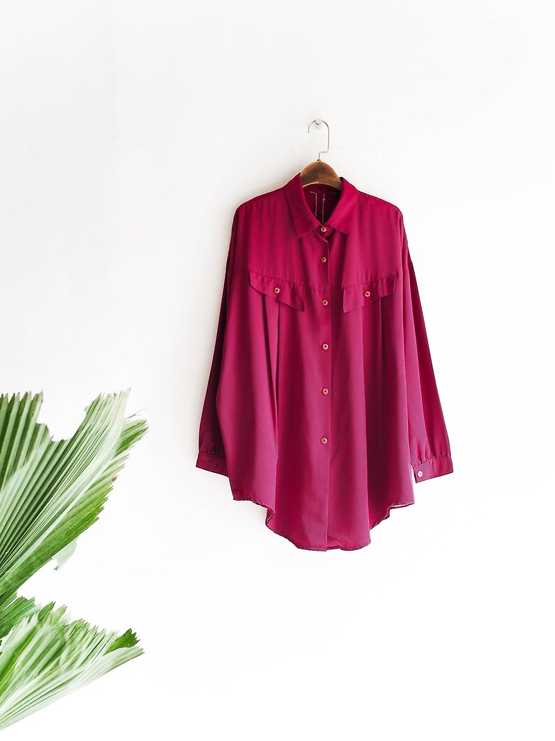 River Hill - Hiroshima purple young girl in love with antique silk shirt jacket coat shirt oversize vintage - เสื้อเชิ้ตผู้หญิง - ผ้าไหม สีม่วง