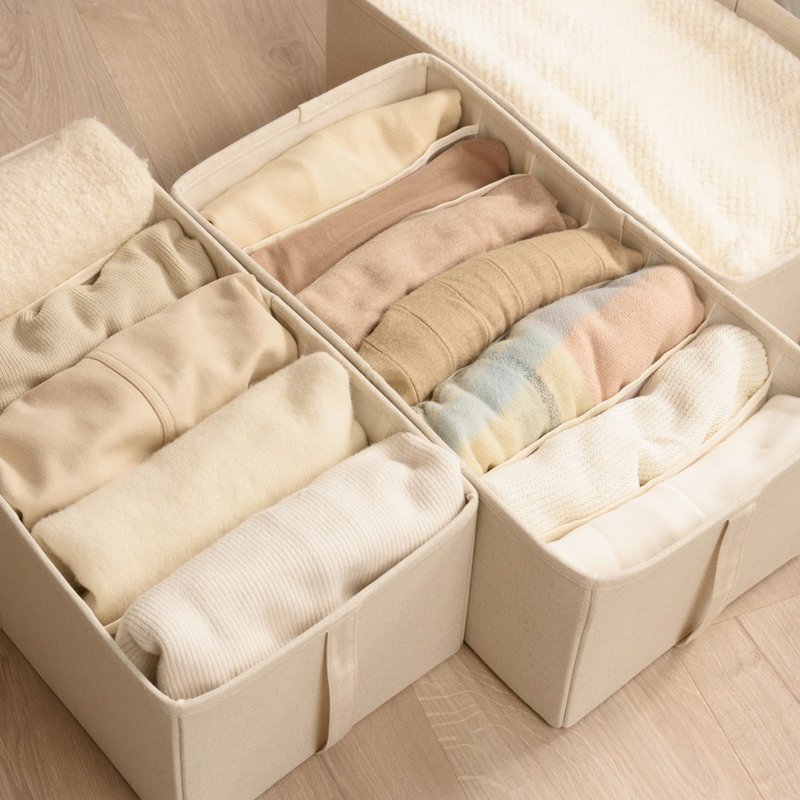 【Gudee】ALFIO clothing storage box (single compartment/5 compartments/7 compartments) - Storage - Cotton & Hemp White