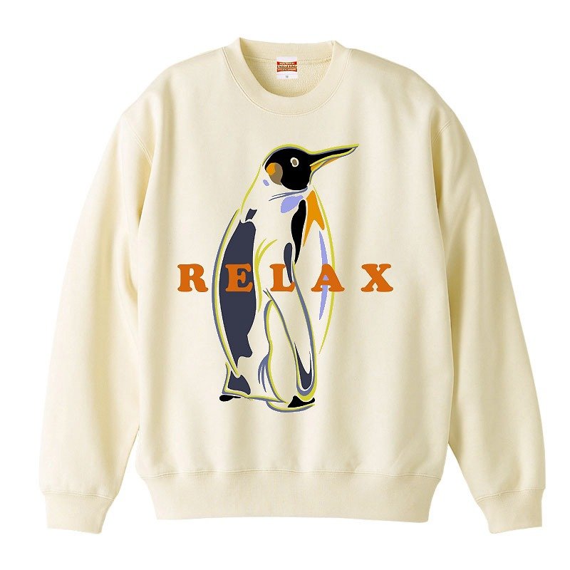 [Sweatshirt] RELAX - เสื้อยืดผู้ชาย - ผ้าฝ้าย/ผ้าลินิน ขาว