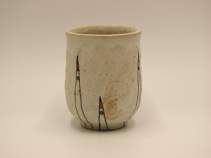 雀茶杯 - 其他杯子 - 陶 白色
