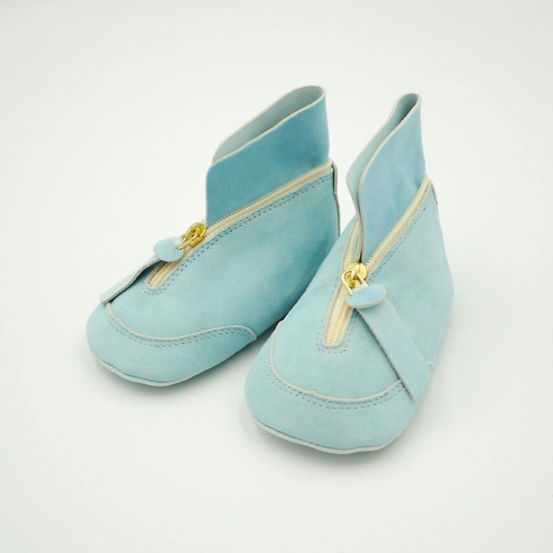 Coin Purse Full Moon Gift Box Newborn Shoes Sports Style/Aqua Blue - ของขวัญวันครบรอบ - หนังแท้ สีน้ำเงิน