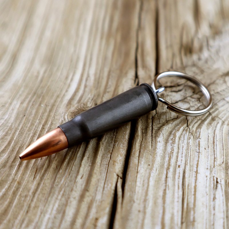 Bullet Designs AK47 rifle bullet key ring / metal retro shape texture key charm - Keychains - Other Metals 