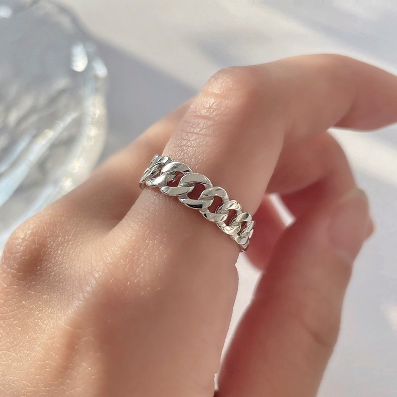 │Simple│Personality Chain• Open Ring• Sterling Silver Ring• 925silver • Personality - General Rings - Sterling Silver 