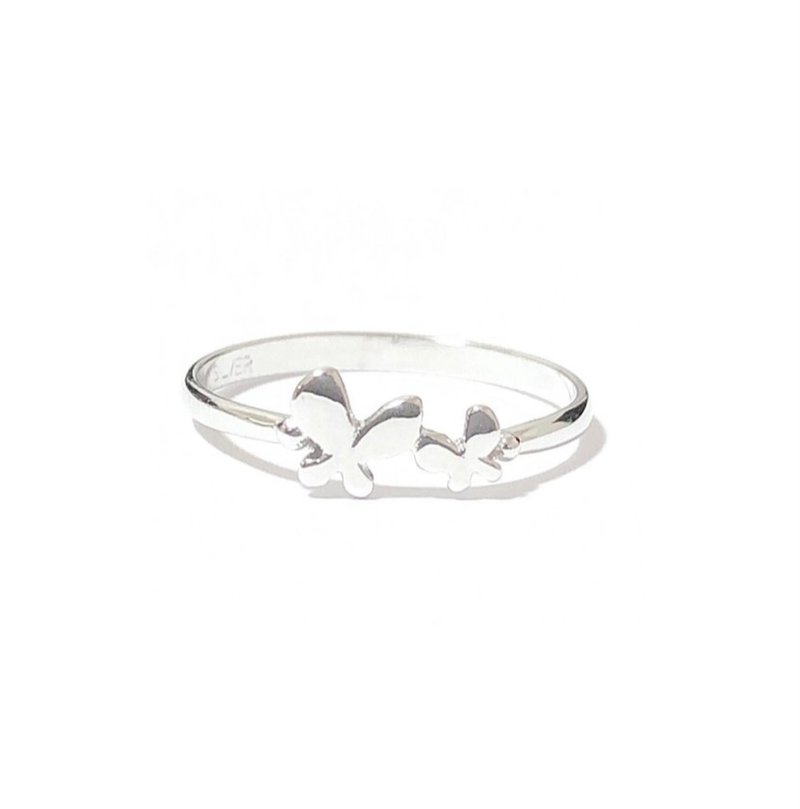 Butterfly Ring (Can be used as a pinky ring) - แหวนทั่วไป - โลหะ สีเงิน