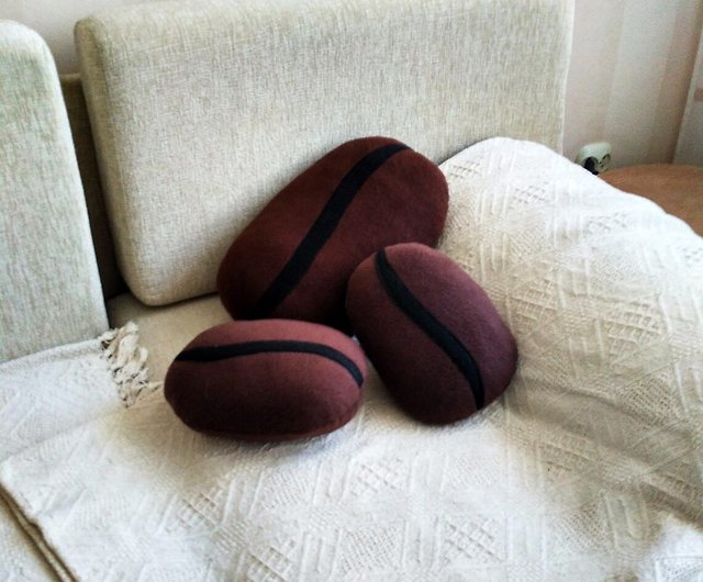 Coffee Bean Pillow - Giant Food Plush, handmade pillow, coffee lovers -  Shop SweetHome Pillows & Cushions - Pinkoi