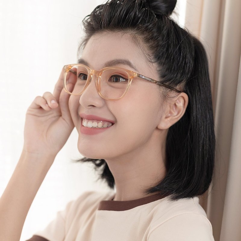 蜂蜜琥珀透明鏡框 × FROMEYES 高折射率濾藍光眼鏡 - 眼鏡/鏡框 - 其他材質 橘色