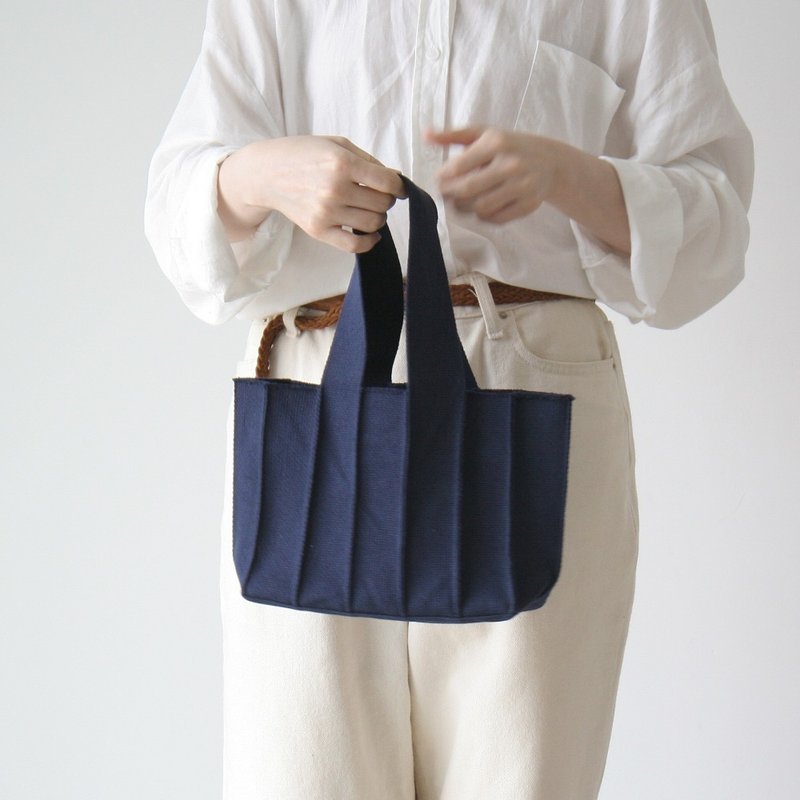 Weave reversible tote_Medium/Navy (4colors) - 手提包/手提袋 - 棉．麻 