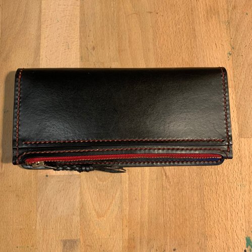 LouisRay Leather 純手工縫製皮件 純手工製作手工染色磁鐵式長夾