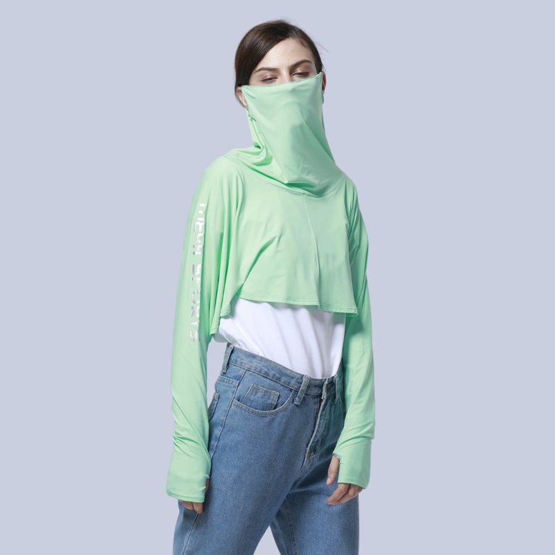 【MEGA COOUV】 防曬涼感斗篷 -薄荷綠 不分尺寸UV-F412 UV cloak - 其他 - 其他材質 綠色
