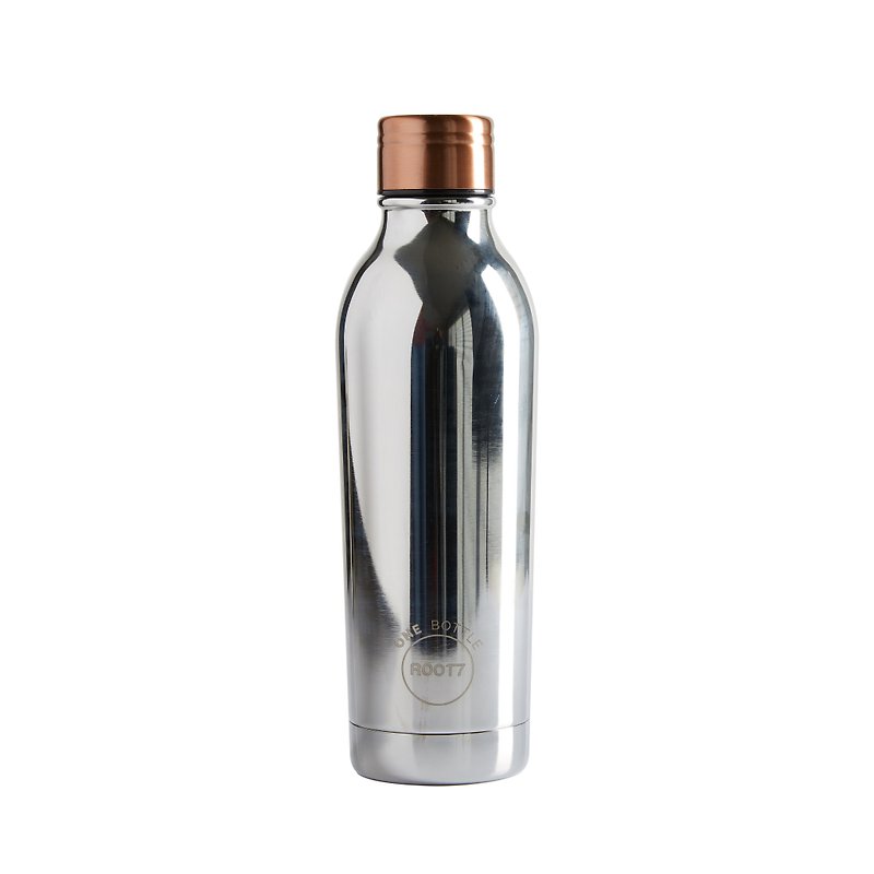 不鏽鋼 水壺/水瓶 多色 - 【英國Root7】拋光銀不鏽鋼隨行保溫杯-500ml