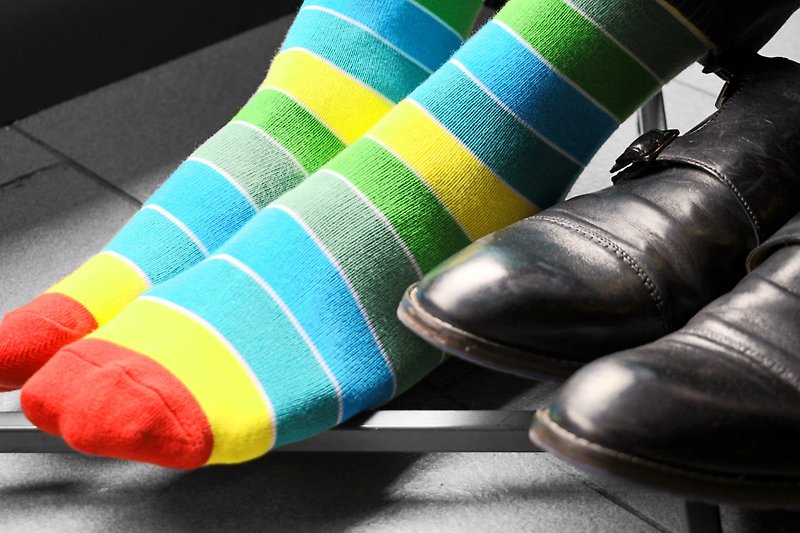 Men's Socks - Selby, Chalk & Cheese - British Design for the Modern Gentleman - ถุงเท้าข้อกลาง - ผ้าฝ้าย/ผ้าลินิน หลากหลายสี