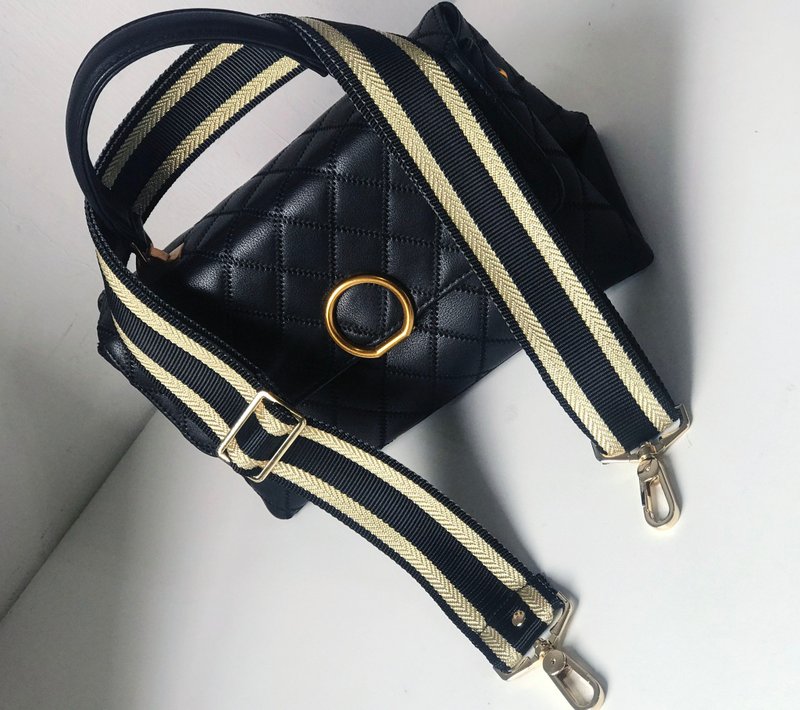 1.5-inch hand-made sling, the back strap of the backpack can be adjusted and replaced - Handbags & Totes - Cotton & Hemp Black