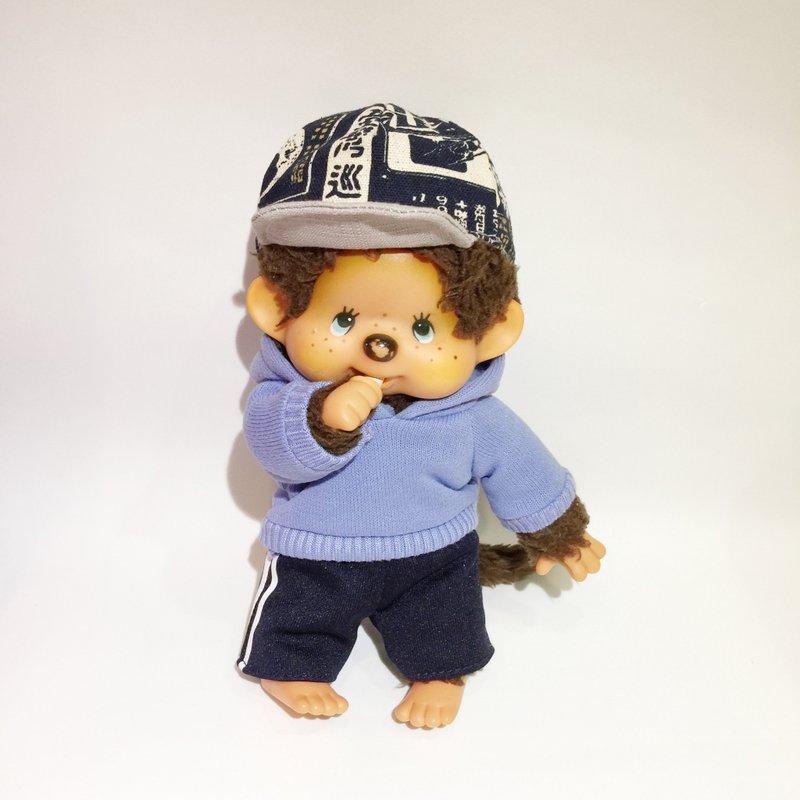 Monchhichi(S)_Handmade Doll Outfit_Sport Set(cap is not included) - ตุ๊กตา - ผ้าฝ้าย/ผ้าลินิน สีน้ำเงิน