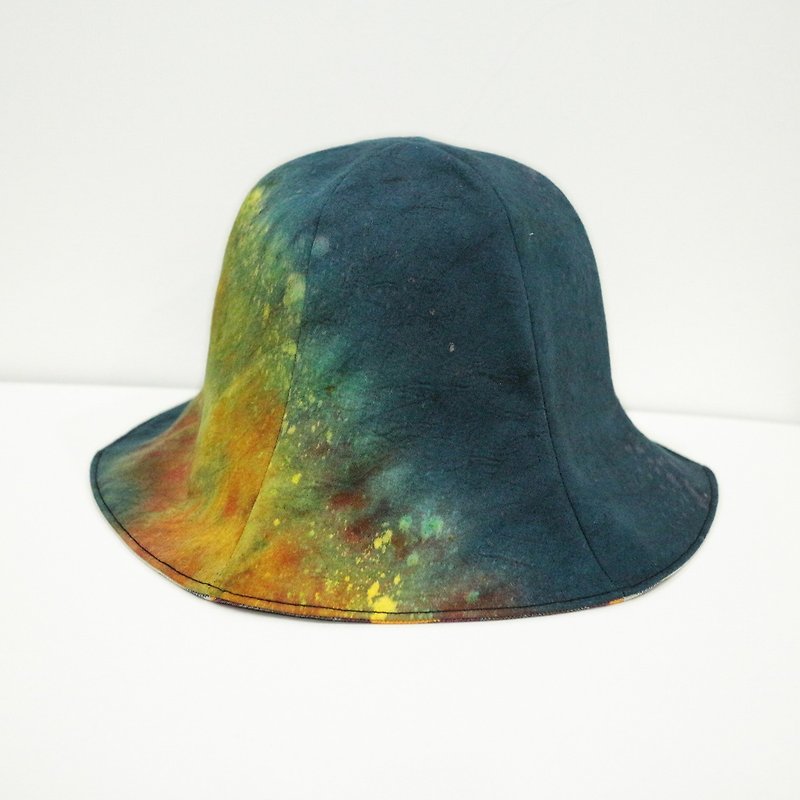 [JOJA tangled creation x giant stained Giants Tie Dye]: Galaxy tie-dye cloth old Japanese x-sided flower-shaped hat / customized - Hats & Caps - Cotton & Hemp Multicolor