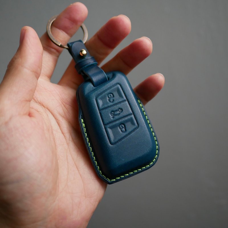 Buttero Leather car key case, key cover Skoda superb kodiaq fabia combi - ที่ห้อยกุญแจ - หนังแท้ สีน้ำเงิน