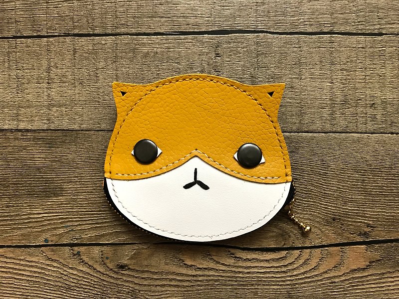 POPO│Little Yellow Cat│Light Wallet│Real Leather - Wallets - Genuine Leather Yellow