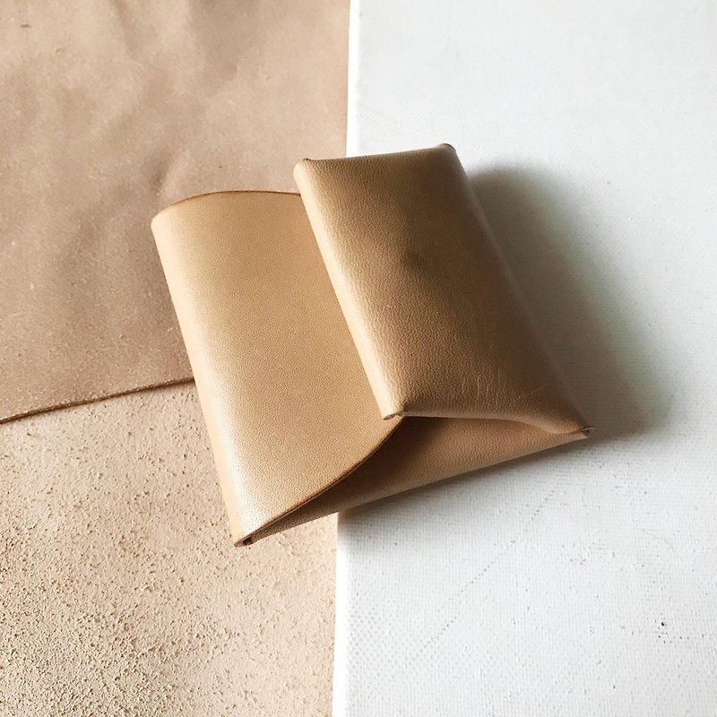 Envelope purse _ light Brown - กระเป๋าสตางค์ - หนังแท้ สีส้ม