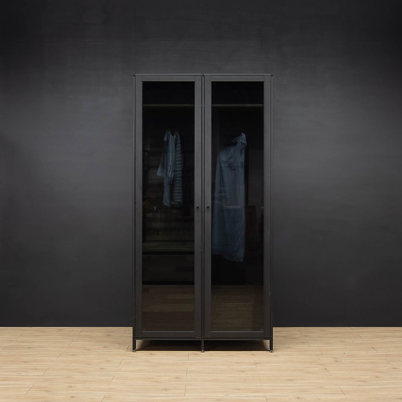 Creesor-Shido 60 Industrial Style Wardrobe - Wardrobes & Shoe Cabinets - Other Metals Black