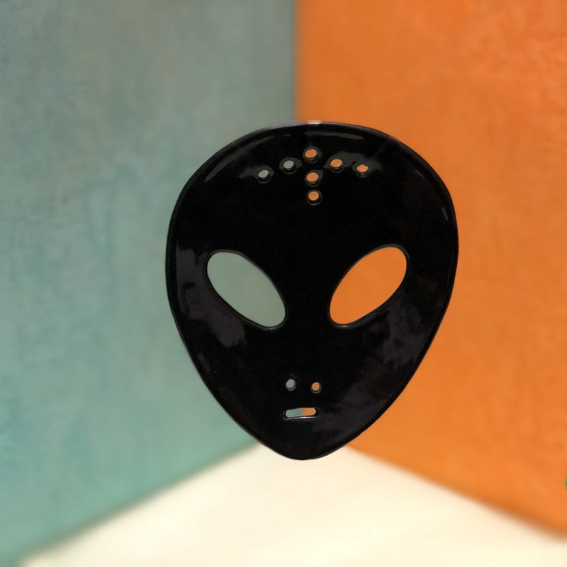 外星人鏤空陶盤 - 浴室用品 - 陶 黑色