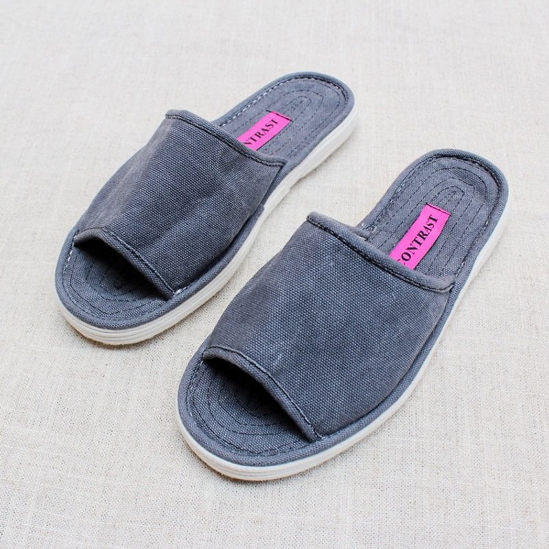 [Spot] ancient handmade cotton slippers - รองเท้าลำลองผู้หญิง - ผ้าฝ้าย/ผ้าลินิน สีเทา