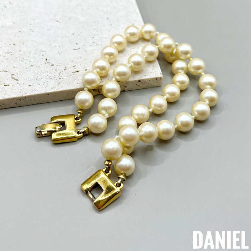 •DANIEL• 歐美老件 MONET雙排仿珍珠手鍊 - 手鍊/手環 - 其他金屬 金色