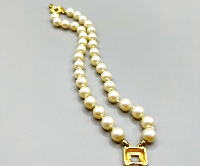 Monet Pearl Gold Tone Bracelet