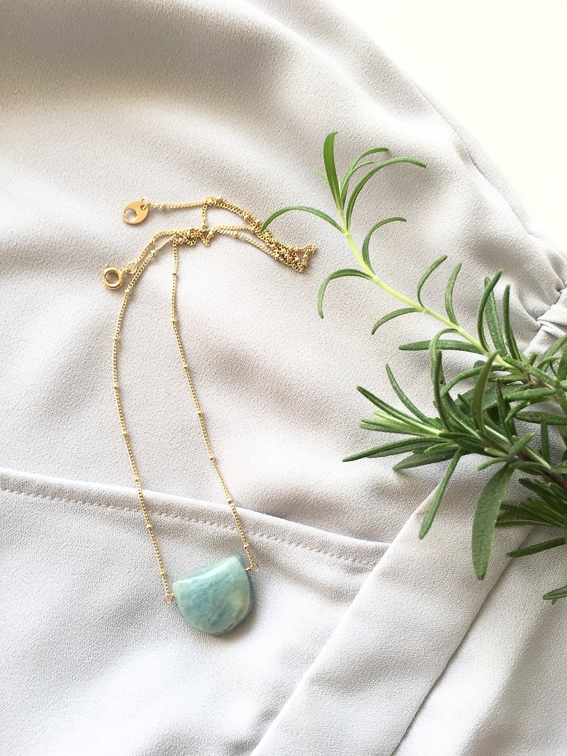 Aquamarine　Necklace - 項鍊 - 寶石 藍色