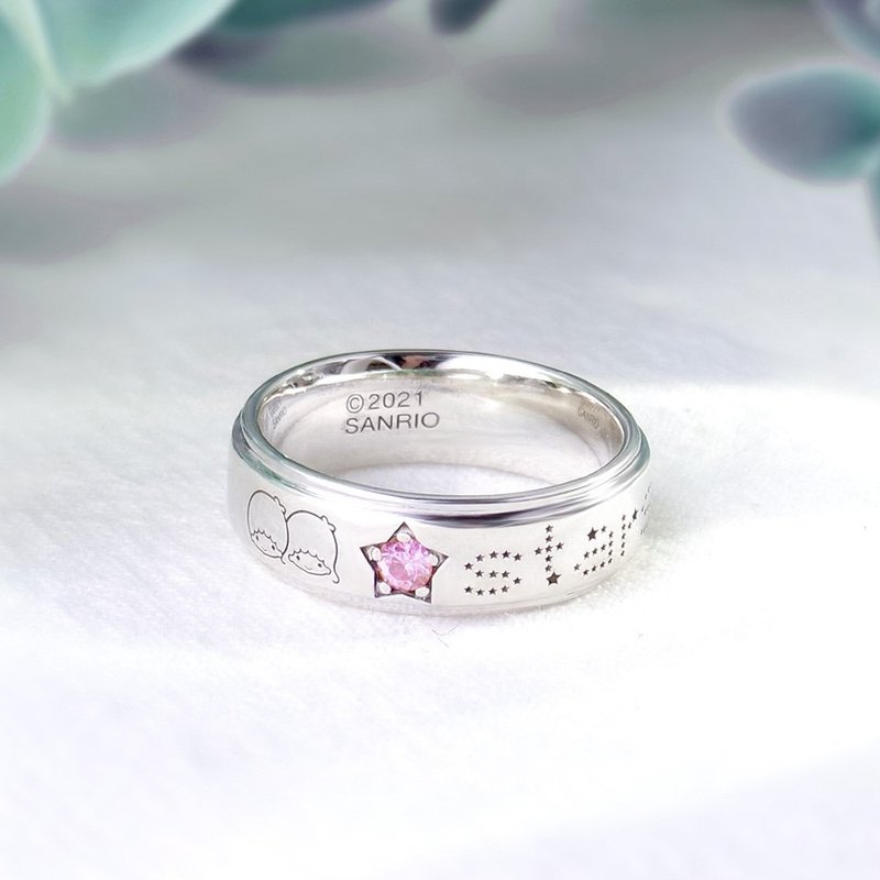 [Customized gift] Gemini-KikiLala illuminated starlight customized sterling silver ring - แหวนทั่วไป - เงินแท้ สีเงิน