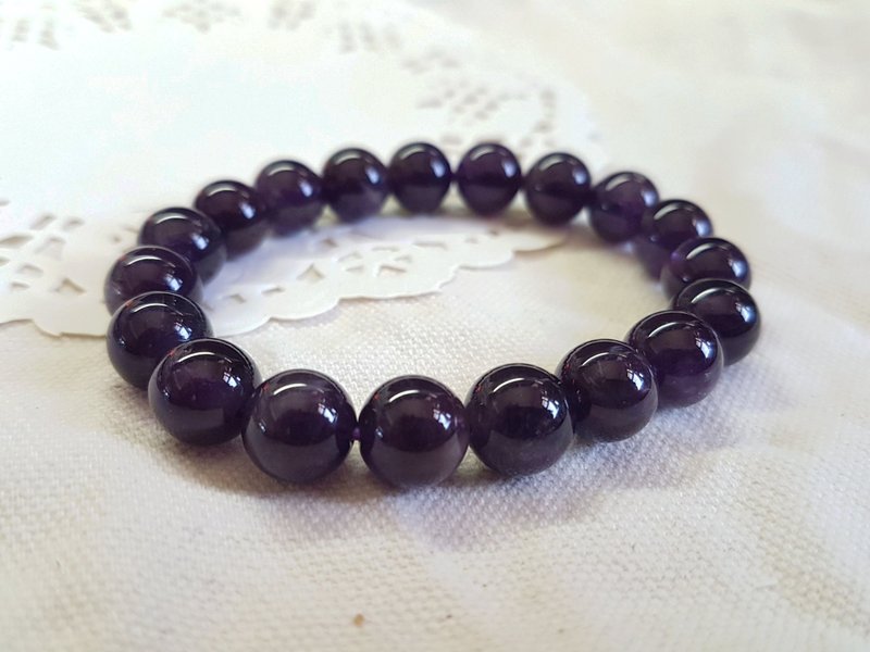 CJ59. Amethyst Hand Beads - สร้อยข้อมือ - คริสตัล สีม่วง