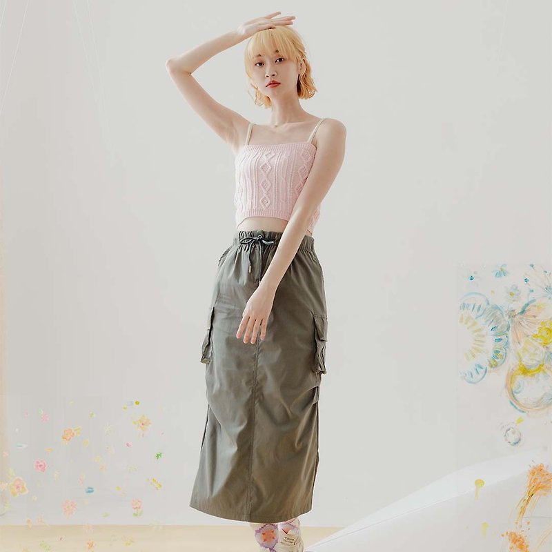 Cargo midi skirt - Skirts - Cotton & Hemp Pink
